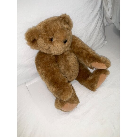 Authentic Vermont Teddy Bear Brown Jointed Perfect Condition - Picture 2 of 4